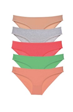 5 adet Eko Set Likralı Kadın Slip Külot Soft Renkler